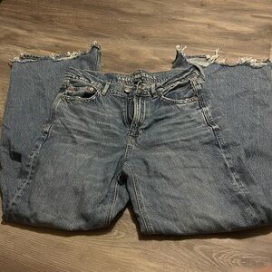 American Eagle Outfitters Women's Super High Rise Baggy Wide Leg Jeans